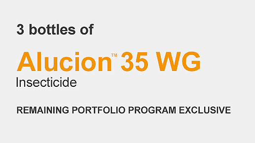 3 bottles of of  Alucion insecticide from remaining portfolio program exclusive